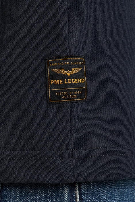 PME legend blauwe heren t-shirt | Close up