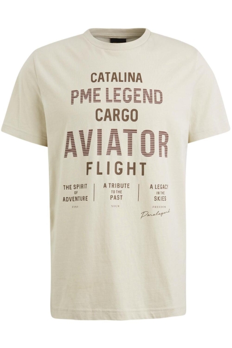 PME legend beige heren t-shirt | Vooraanzicht