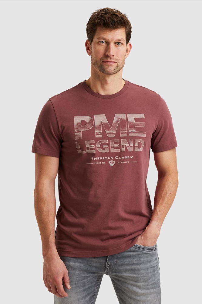 PME legend roze heren t-shirt | Model vooraanzicht