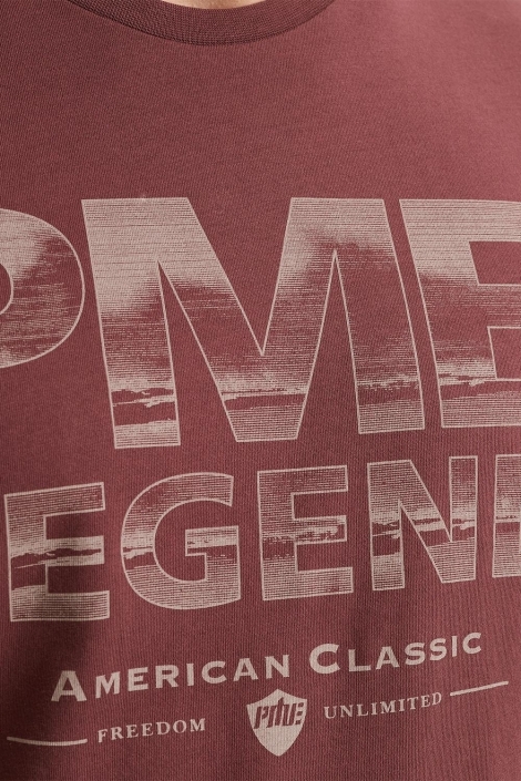PME legend roze heren t-shirt | Close up