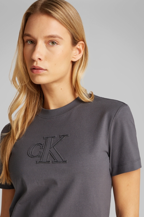 Calvin Klein grijze dames t-shirt | Close up