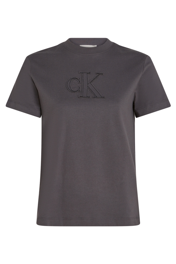 Calvin Klein grijze dames t-shirt | Vooraanzicht