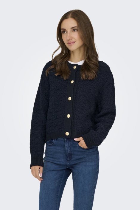 Jacqueline de Yong blauwe dames vest | Model achteraanzicht