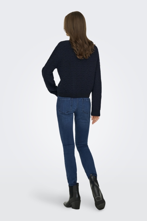 Jacqueline de Yong blauwe dames vest | Model achteraanzicht