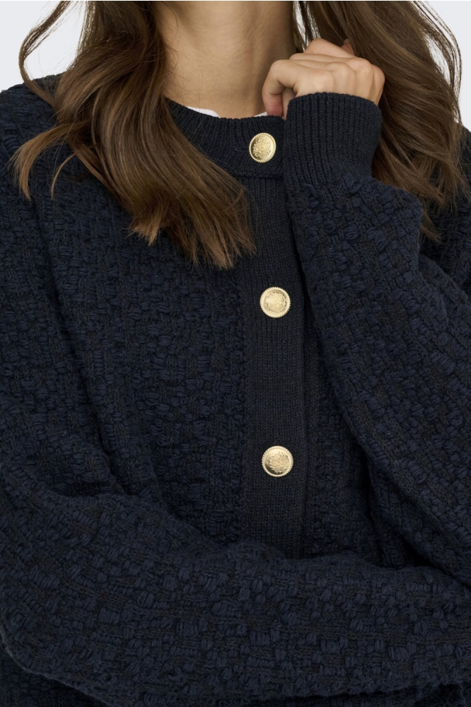 Jacqueline de Yong blauwe dames vest | Close up