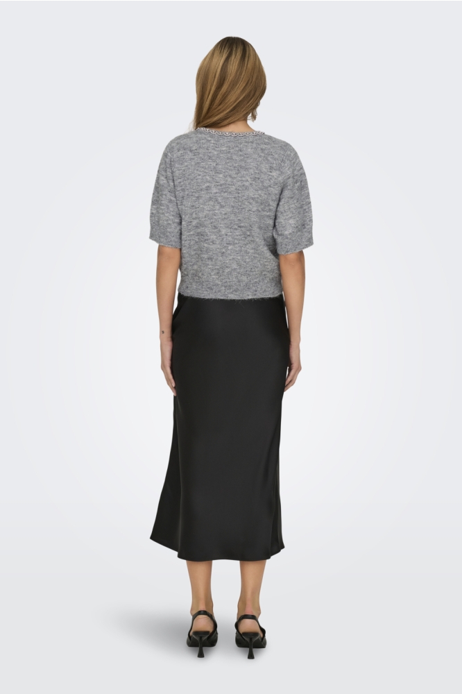 Jacqueline de Yong grijze dames vest | Model achteraanzicht