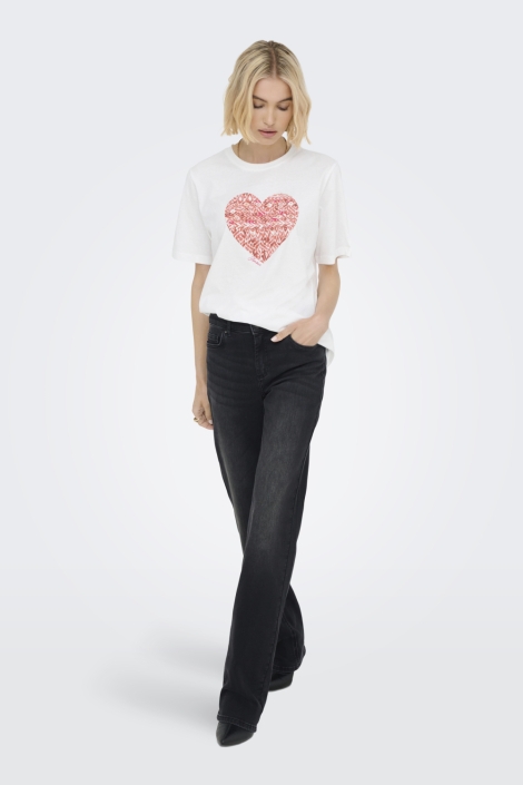Jacqueline de Yong witte dames t-shirt | Model