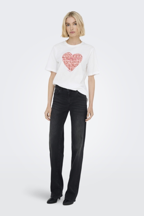 Jacqueline de Yong witte dames t-shirt | Model