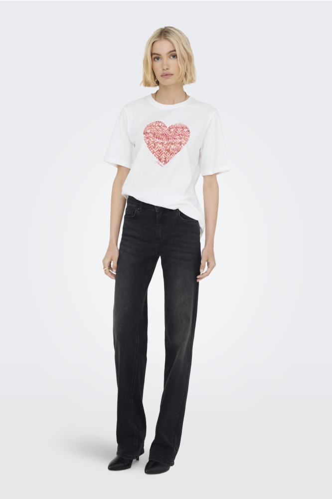 Jacqueline de Yong witte dames t-shirt | Model