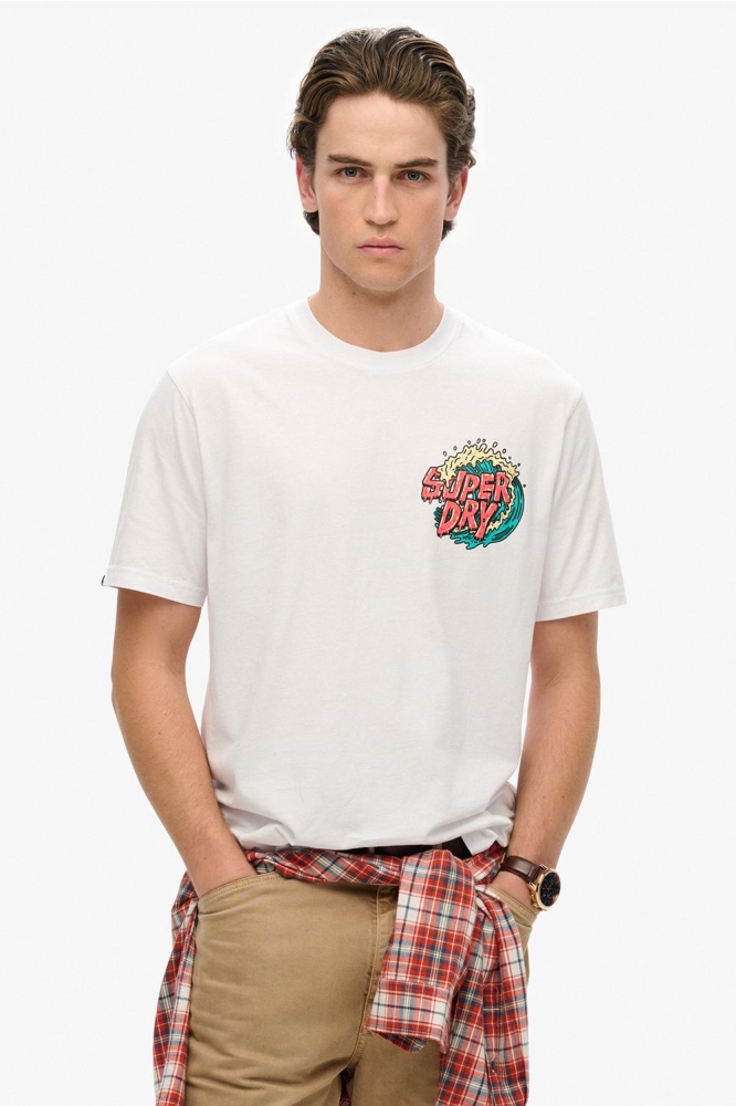 Superdry witte heren t-shirt | Model vooraanzicht