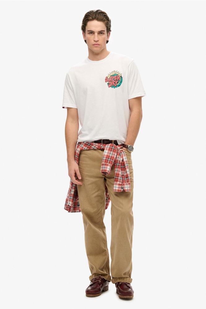 Superdry witte heren t-shirt | Model
