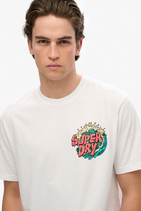 Superdry witte heren t-shirt | Close up