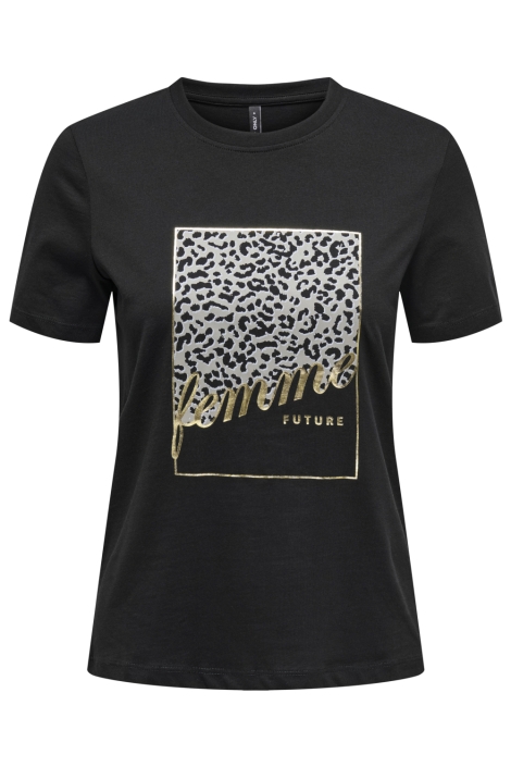 Only zwarte dames t-shirt | Vooraanzicht