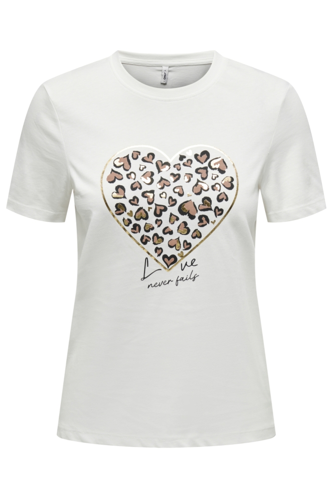 Only witte dames t-shirt | Vooraanzicht