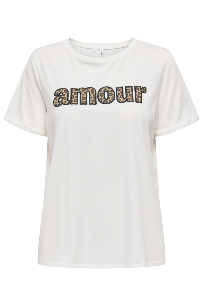 Only witte dames t-shirt | Vooraanzicht