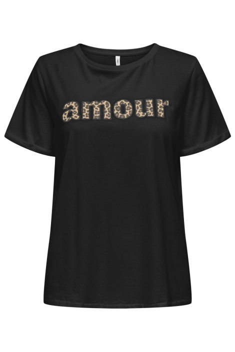Only zwarte dames t-shirt | Vooraanzicht