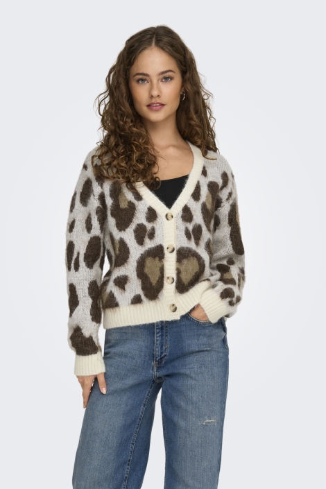 Only ecru dames vest | Model vooraanzicht