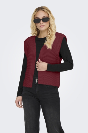 Only onlloui vest ex knt Bordeaux