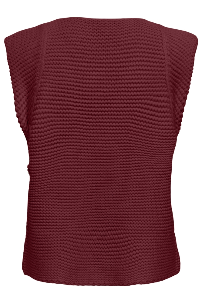 Only bordeaux dames gilet | Achteraanzicht