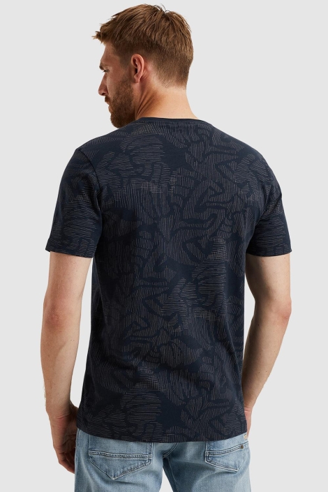 PME legend blauwe heren t-shirt | Model achteraanzicht