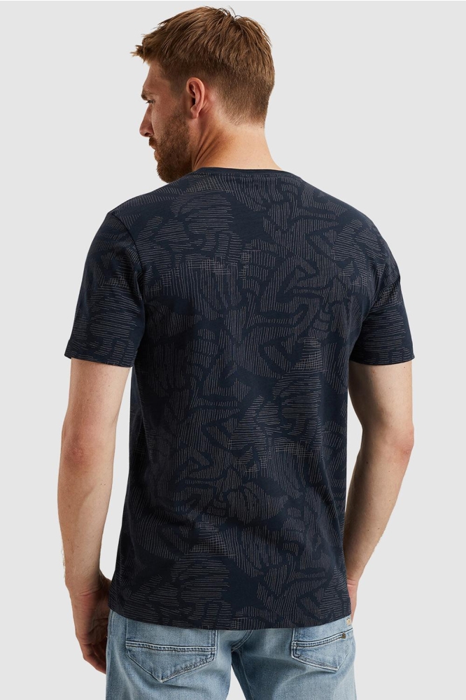 PME legend blauwe heren t-shirt | Model achteraanzicht