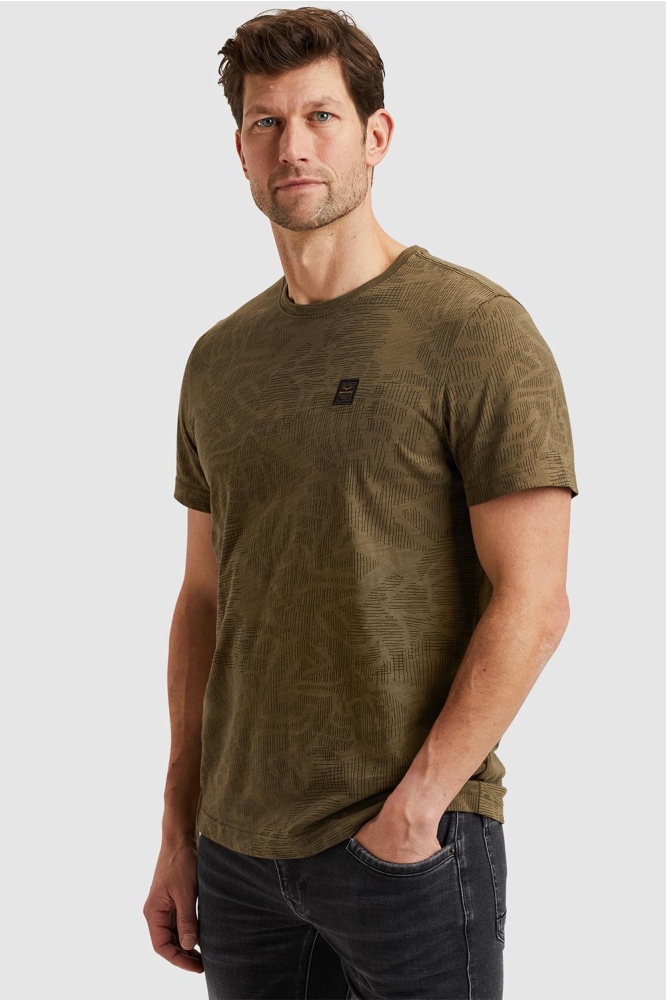 PME legend groene heren t-shirt | Model zijaanzicht