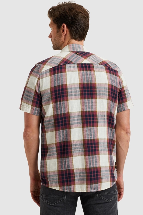 PME legend multi color heren overhemd | Model achteraanzicht