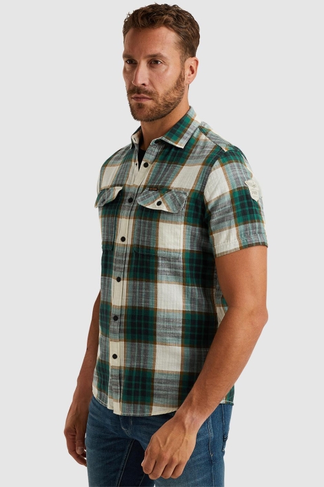 PME legend groene heren overhemd | Model zijaanzicht