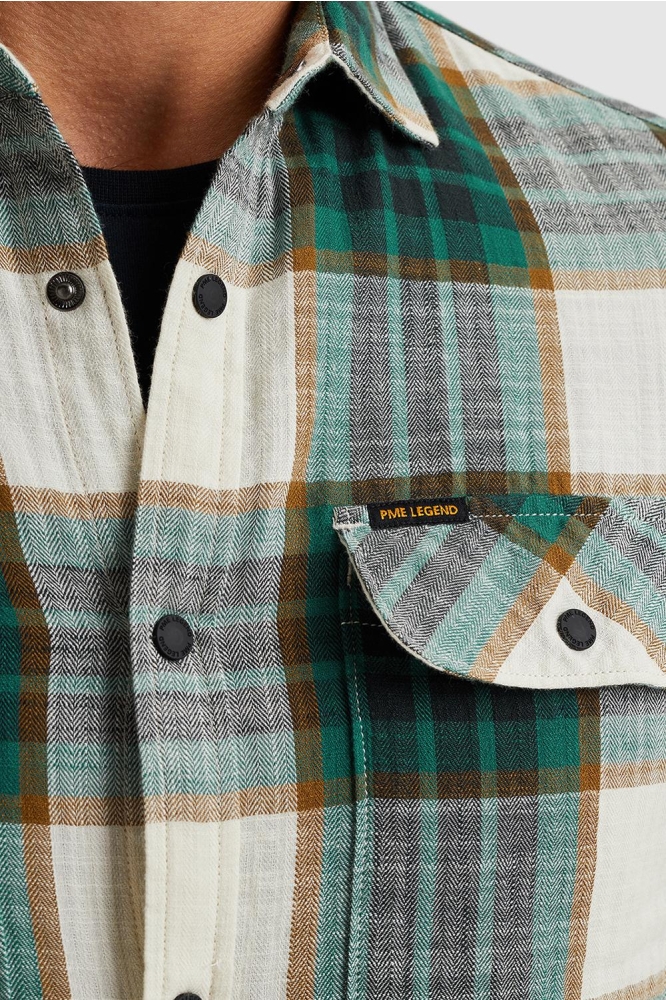 PME legend groene heren overhemd | Close up