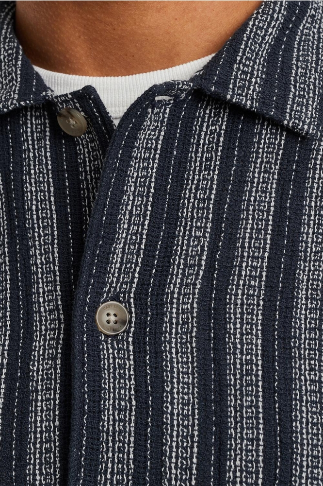 Cast Iron blauwe heren overhemd | Close up