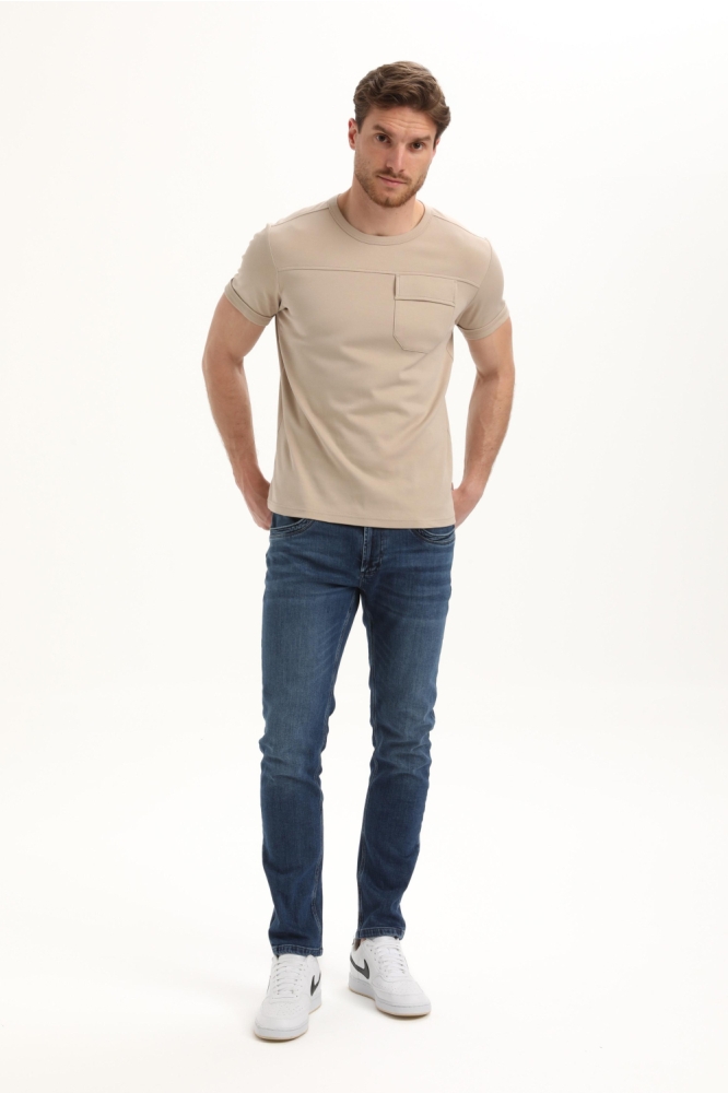 Gabbiano taupe heren t-shirt | Model