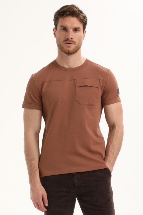 Gabbiano oranje heren t-shirt | Model vooraanzicht