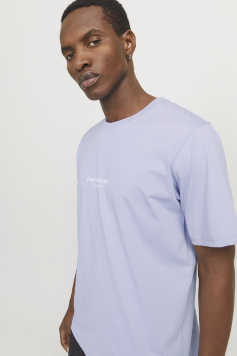 Jack & Jones paarse heren t-shirt | Model zijaanzicht
