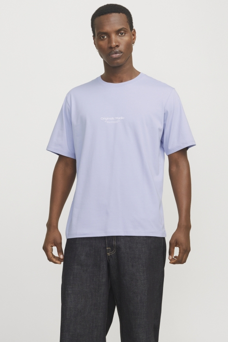 Jack & Jones paarse heren t-shirt | Model vooraanzicht