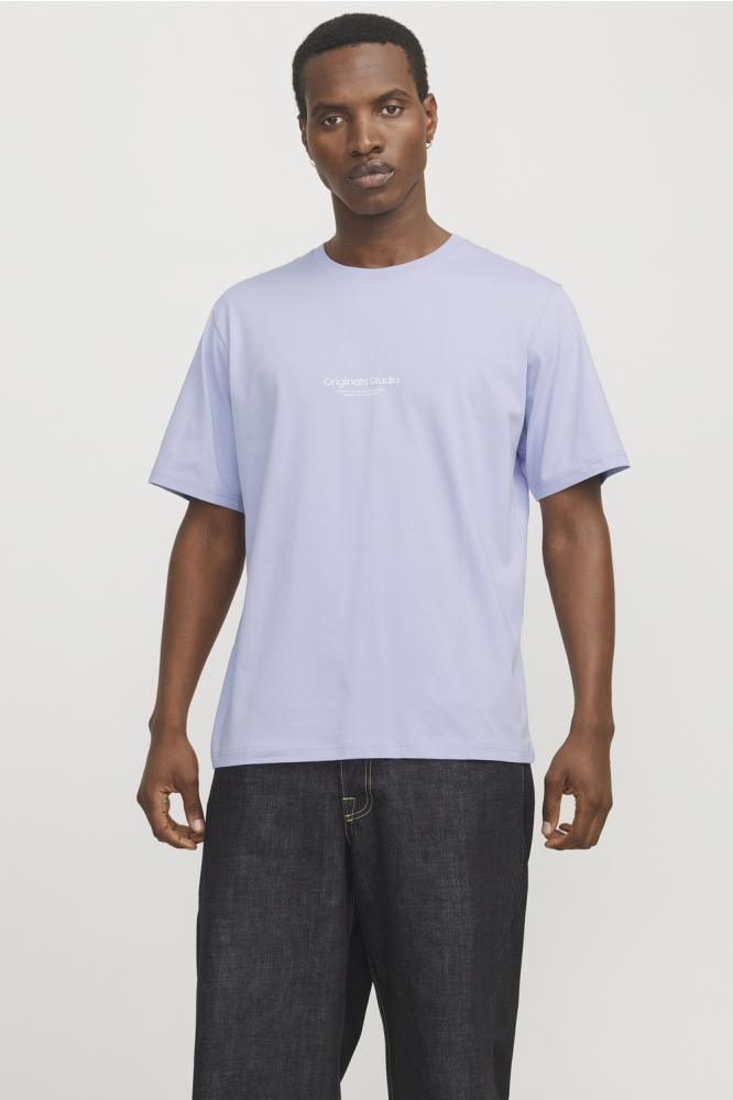 Jack & Jones paarse heren t-shirt | Model vooraanzicht