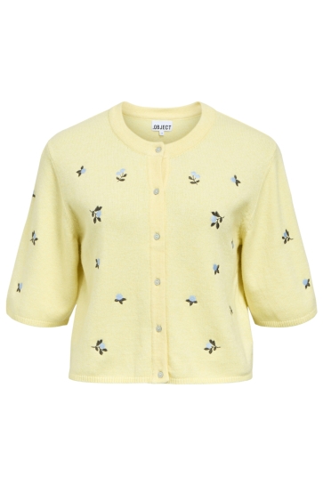 Object OBJTHESS 3/4 SLEEVE CARDIGAN REP 23040627 LEMON MERINGUE/BLUEBERRIES