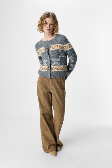 Object grijze dames vest | Model