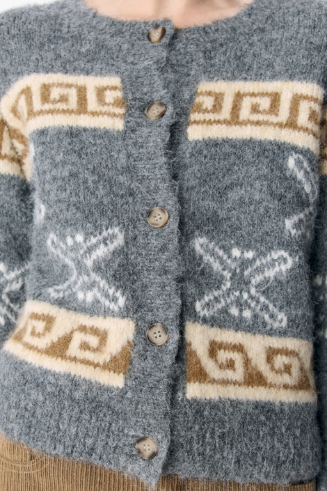 Object grijze dames vest | Close up