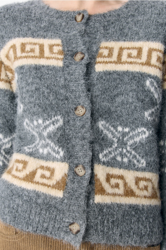 Object grijze dames vest | Close up