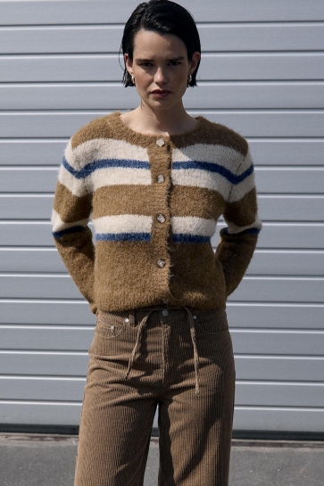 Object OBJGALIA L/S RE KNIT CARDIGAN NOOS 23047714 TANNIN/MELANGE W.