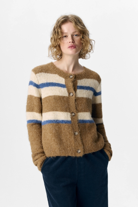 Object bruine dames vest | Model vooraanzicht