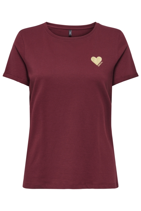 Only bordeaux dames t-shirt | Vooraanzicht