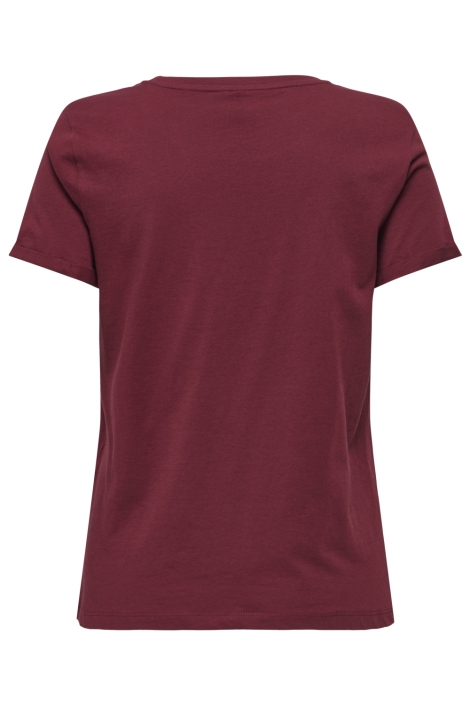 Only bordeaux dames t-shirt | Achteraanzicht