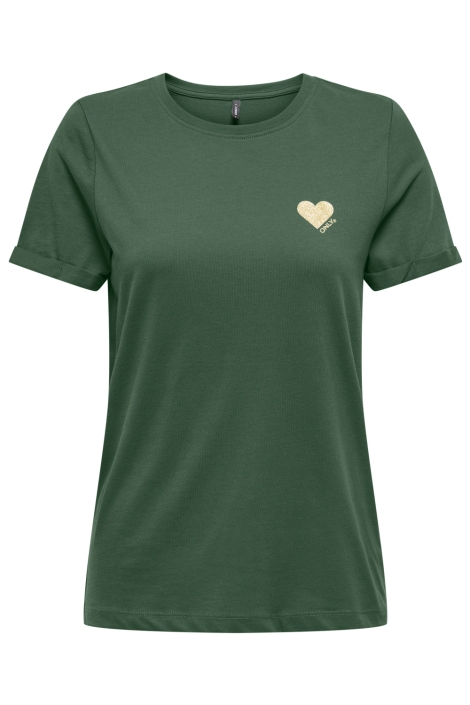 Only groene dames t-shirt | Vooraanzicht