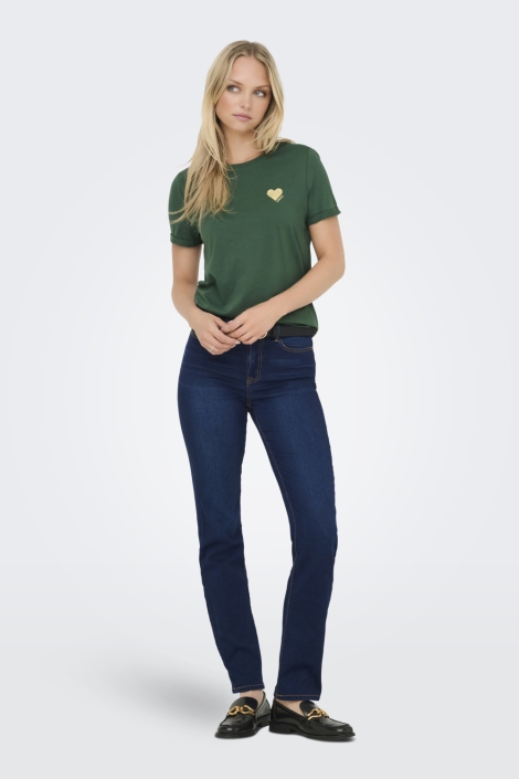 Only groene dames t-shirt | Model