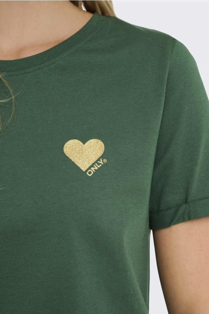 Only groene dames t-shirt | Kleurstaal