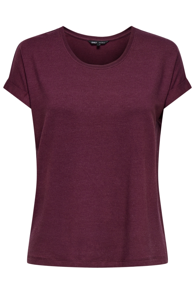 Only bordeaux dames t-shirt | Vooraanzicht