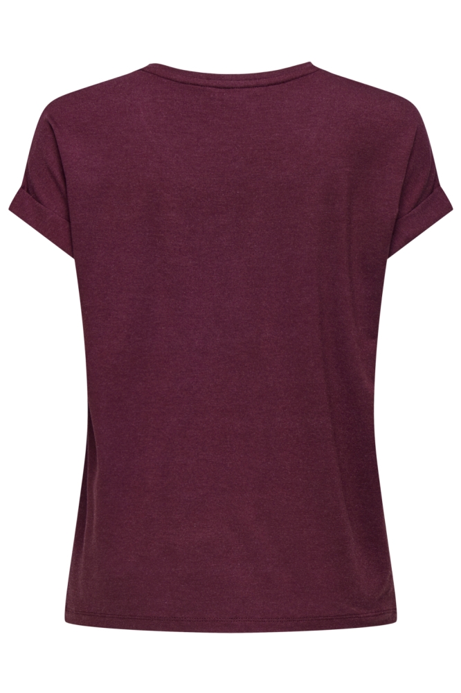 Only bordeaux dames t-shirt | Achteraanzicht