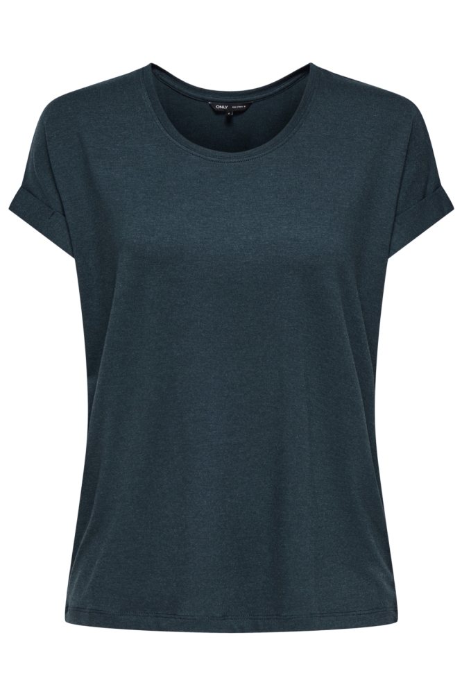 Only blauwe dames t-shirt | Vooraanzicht