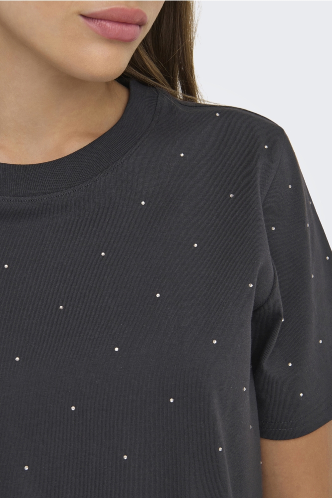 Only grijze dames t-shirt | Close up